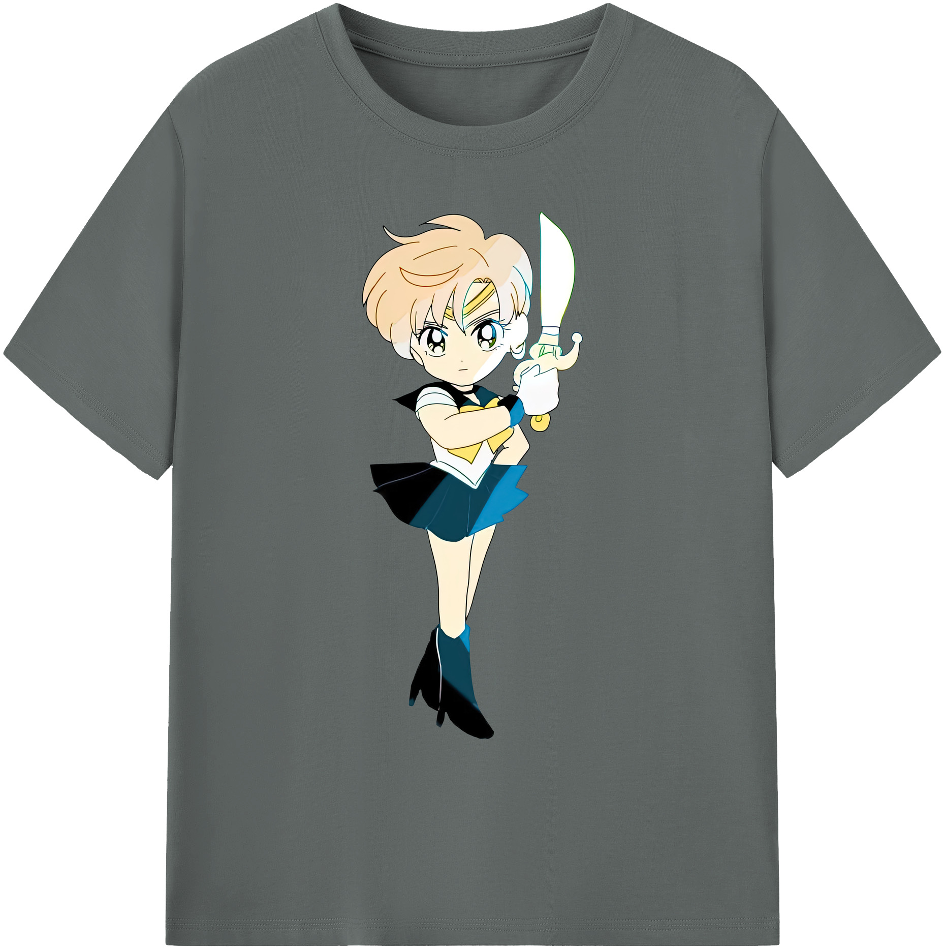 （画像用） 美少女戦士セーラームーン 天王はるか Sailor Moon Tenoh Haruka 綿100％ メンズ半袖Tシャツ｜肌触りやわらか＆通気性